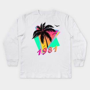 1981 Tropical Sunset Kids Long Sleeve T-Shirt